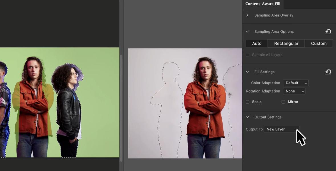 Before and After Removing Unwanted Objects in Photoshop